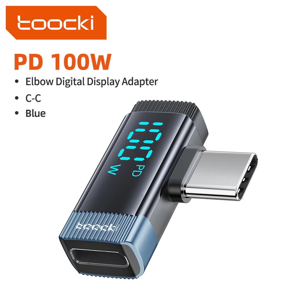 Toocki 90 Degree 100W Type C Adapter USB C Convertor OTG