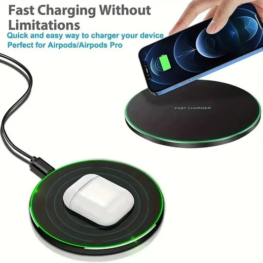 30W Wireless Charger Pad Dock Station for iPhone & Samsung