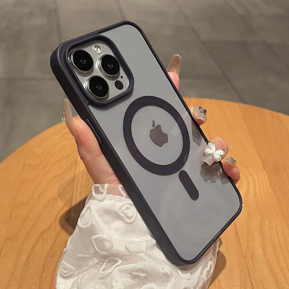 Matte Titanium Magnetic iPhone MagSafe Shockproof Case