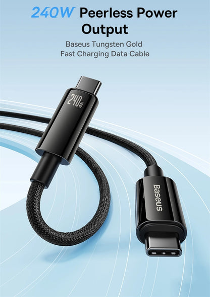 Baseus PD 240W Fast USB-C Cable For iPhone 16 MacBook iPad