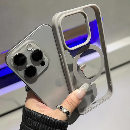 Matte Titanium Magnetic iPhone MagSafe Shockproof Case