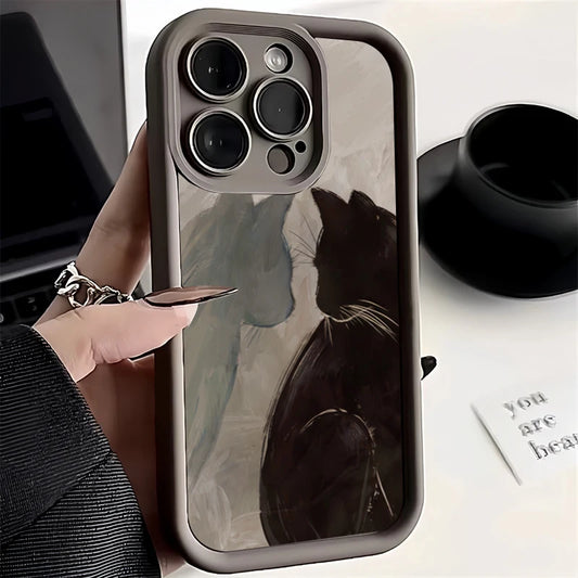 Oil Painting Two Cats Pattern Phone Case