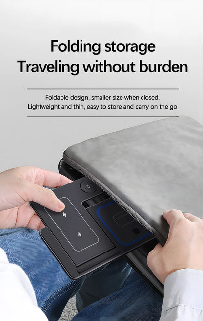 30W LED Fast Wireless Charger Stand 3 in 1 Foldable Station