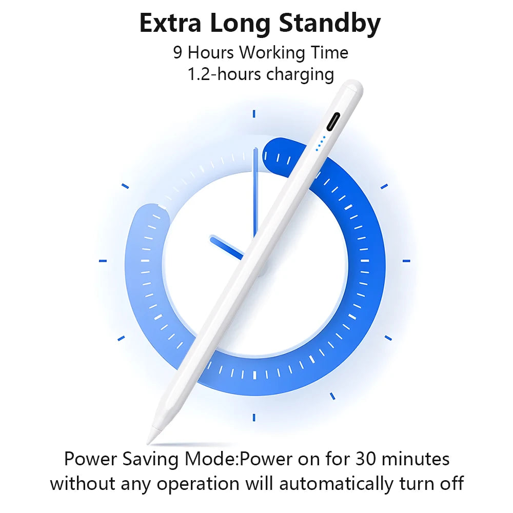 Stylus Pen For Apple Pencil with LED Power Indicators Palm Rejection Touch