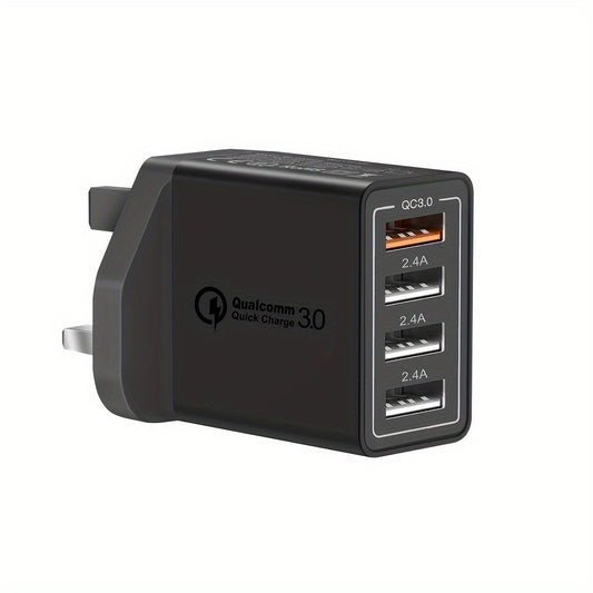 4-Port USB Wall Charger Quick Charge 3.0 Multi USB UK Plug
